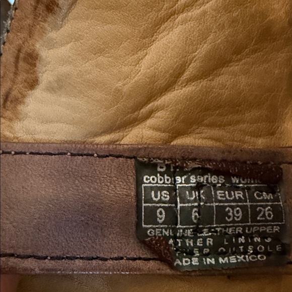 Bed Stu handcrafted sz 9/39 Black Leather Cowboy Boots with Brown Floral Design - Picture 5 of 5